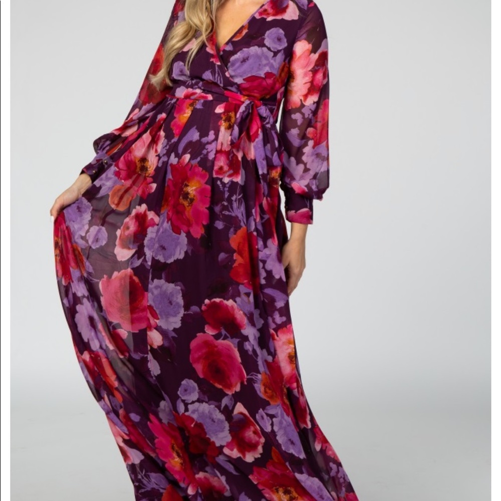 Pink Blush Floral Maternity Dress
